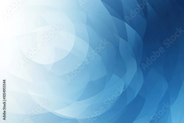 Fototapeta Abstract blue and white swirl background with a soft, faded light.