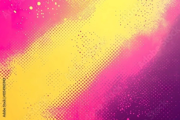 Fototapeta Abstract colorful background with pink, yellow, and purple hues and halftone pattern.