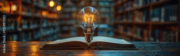 Obraz A light bulb connected to a web of gears, symbolizing the mechanics of thought processes  