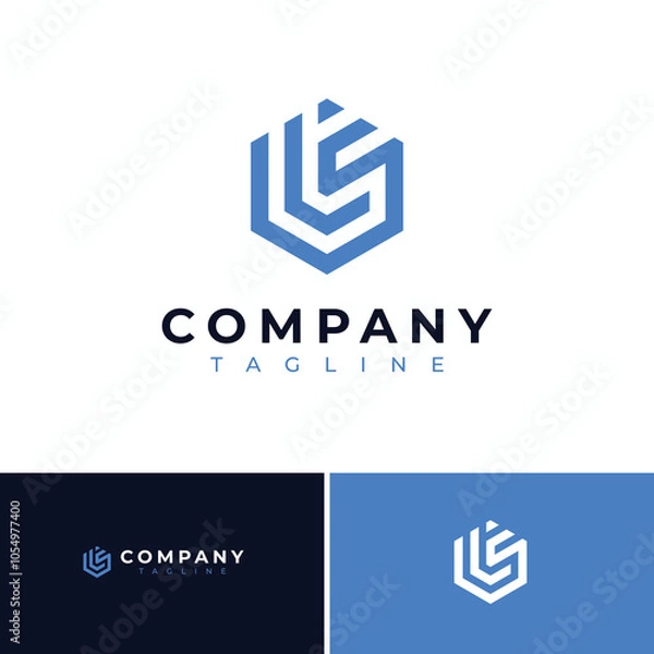 Fototapeta letter ls hexagon logo design
