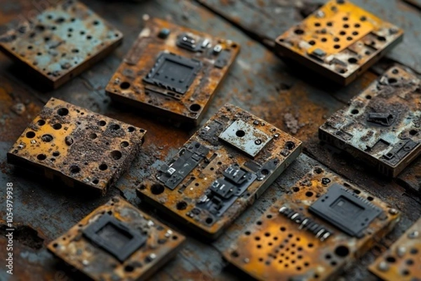 Fototapeta Rusty Circuit Boards