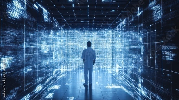 Fototapeta Concept of big data processing center