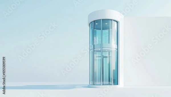 Fototapeta Modern Glass Elevator Building