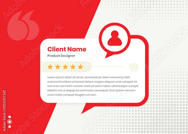 Fototapeta Modern professional client feedback and customer review social media and web ui template design