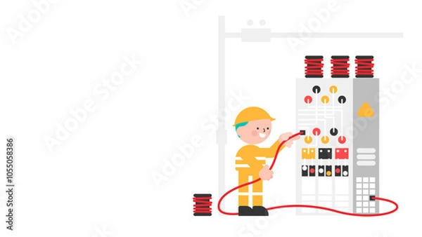 Obraz Electricity Engineer maintenance plc controller box machine Valves and Piping system.