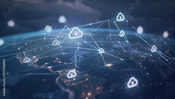 Obraz Global Network of Cloud Computing