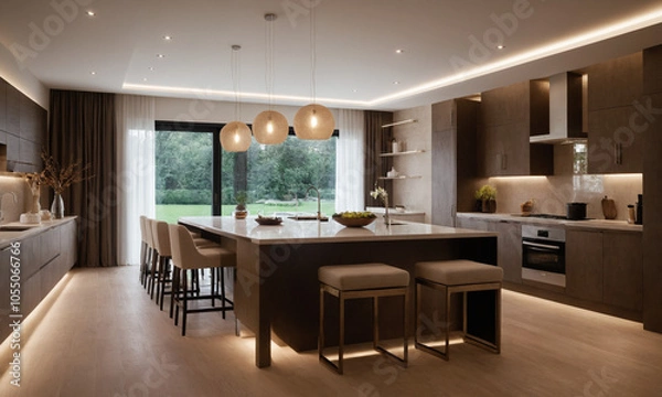 Fototapeta 럭셔리 주방 전원주택 주방 풀펜션 주방거실 주방 인테리어