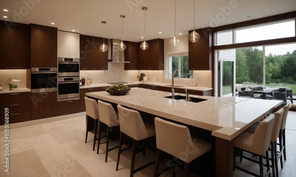 Fototapeta 전원주택 럭셔리주방 풀펜션 고급형 주방인테리어