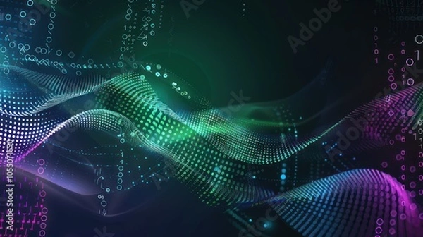 Obraz Abstract Digital Wave Pattern With Binary Code