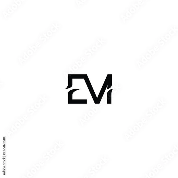 Fototapeta EM monogram logo design letter text name symbol monochrome logotype alphabet character simple logo
