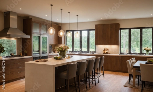 Fototapeta 전원주택 럭셔리주방 풀펜션 고급형 주방인테리어