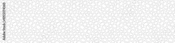 Fototapeta Doodle stones seamless vector background. Black and white paving seamless patterns. Smooth pebble template background. cobblestones and cute rounded outlines shapes for interior and science design