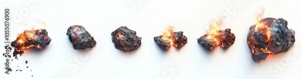 Fototapeta Lava Flow Stages - Volcanic Eruption