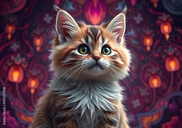 Obraz Cute orange cat and grey cat.