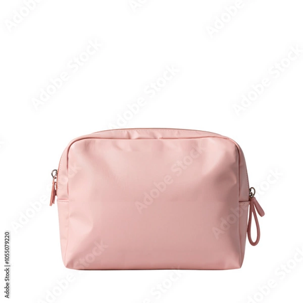 Fototapeta Stylish Pink Cosmetic Bag with Zipper Closure for Essentials.