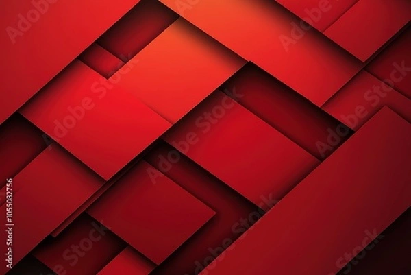 Obraz Abstract red geometric pattern with overlapping squares and rectangles.