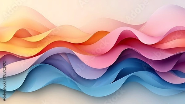Fototapeta Abstract background of colorful wavy lines.