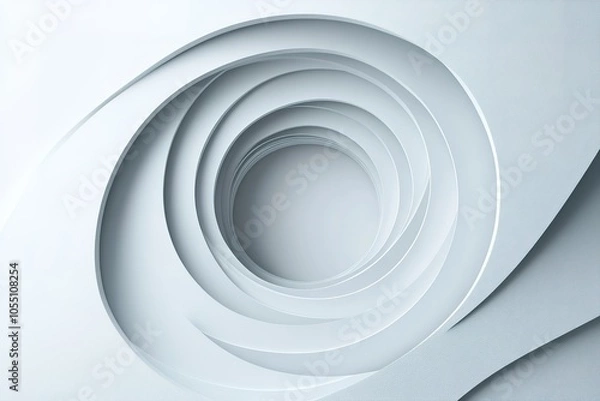 Fototapeta Abstract white swirl with depth and light.