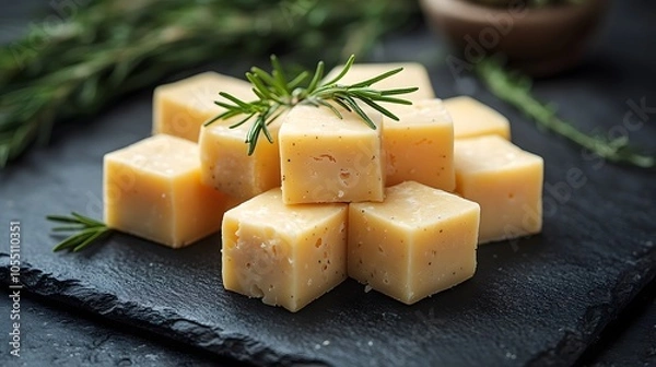 Fototapeta cheese with herbs