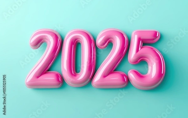 Obraz 3D text "2025" background