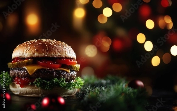 Fototapeta chrisrmass tasty burger