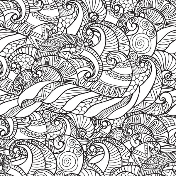 Obraz Seamless Pattern from wavesvector