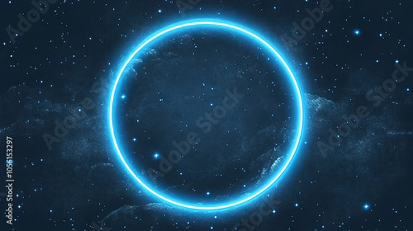 Obraz Cosmic Circle: Glowing Light in the Night Sky