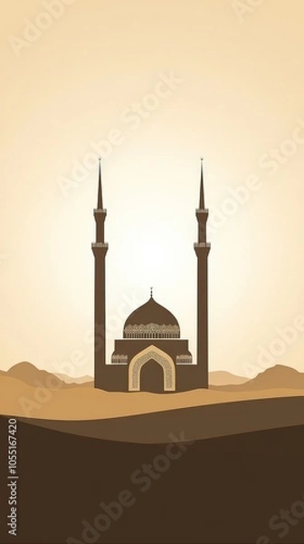 Fototapeta Mosque in the Desert.