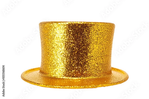 Obraz High-Quality PNG golden top hat Isolated on White Background – High Resolution
