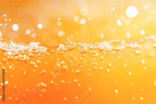 Fototapeta a background of sparkling orange soda freshly flowing 