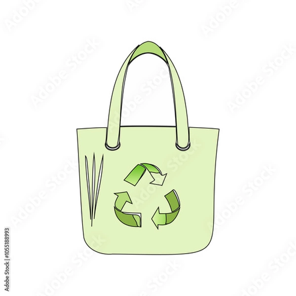 Fototapeta Vector illustration of a green tree with leaves, eco-friendly concept..