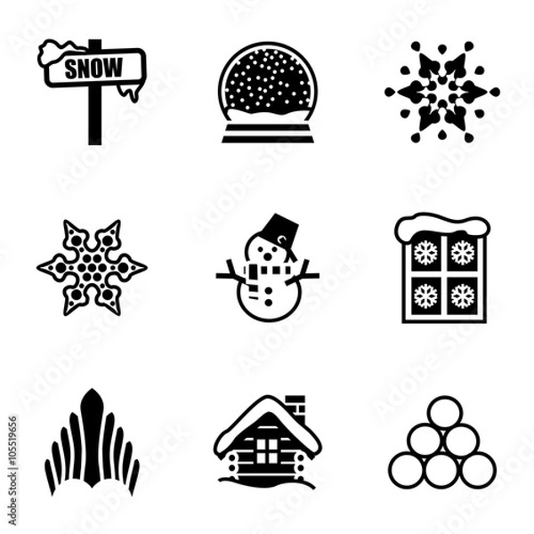 Obraz Vector Snow icon set