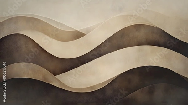 Fototapeta Calming Rhythms depicted with smooth curves in gentle earth tones, enhancing the visual appeal while promoting a calming atmosphere