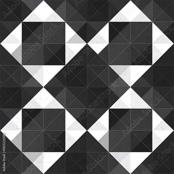Obraz Black and white geometric seamless pattern with line.