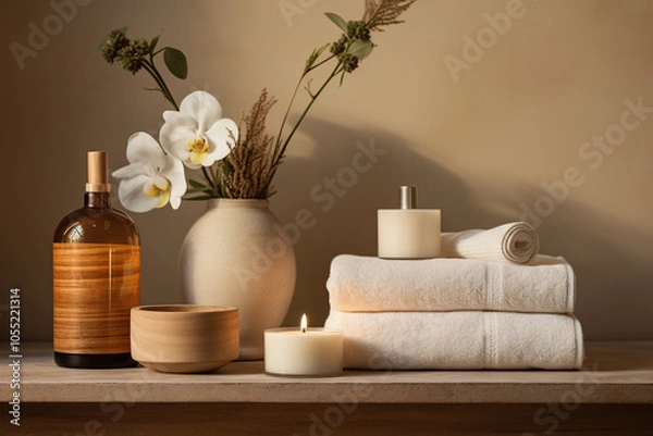 Fototapeta Mockup setting of spa products