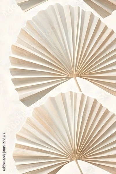 Obraz Beige palm-leaf wallpape
