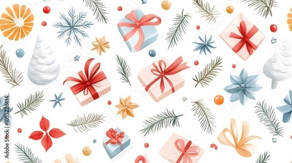 Obraz Festive decorations and gifts for the holidays