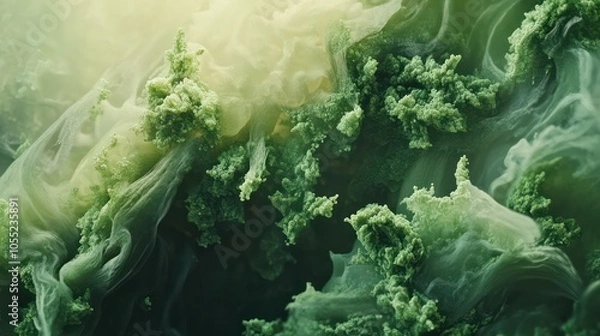 Fototapeta An AI-generated green abstract background inspired by nature and environmental sustainability.
