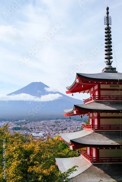 Obraz pagode chureito Mont-Fuji Japon
