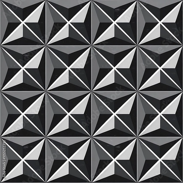 Fototapeta Black and white geometric seamless pattern with line.