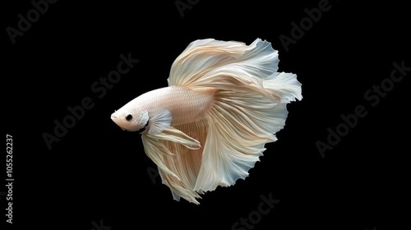 Fototapeta Vibrant Betta Splendens on Solid Color Background