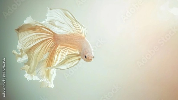Fototapeta Vibrant Betta Splendens on Solid Color Background
