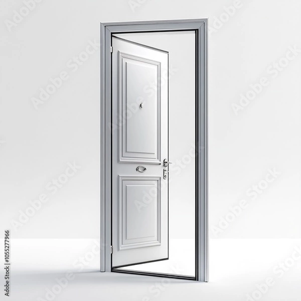 Obraz front view an open door standing isolated realistic