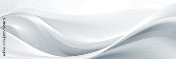 Fototapeta Abstract White Background with Fluid Curves