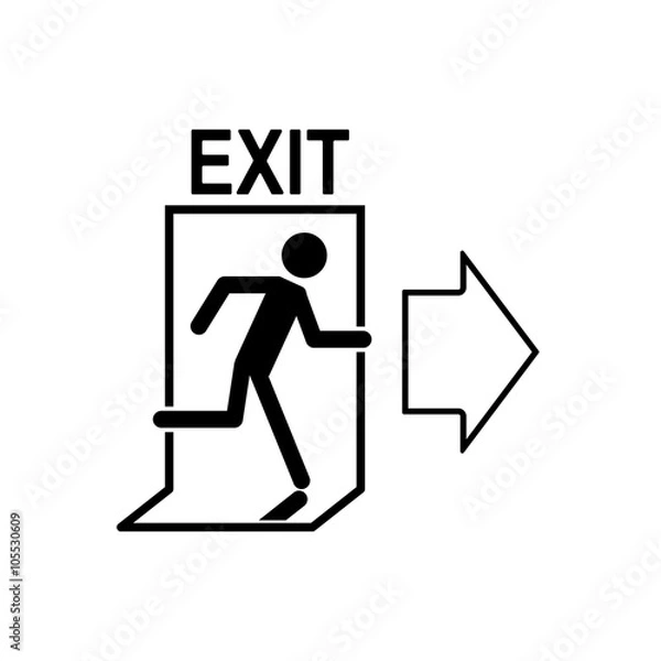 Fototapeta security set exit line icon