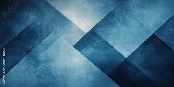 Fototapeta Abstract Blue Background with Triangles and Rectangle