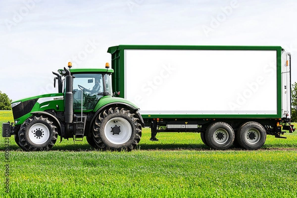 Obraz tractor with blank side mock up on white background