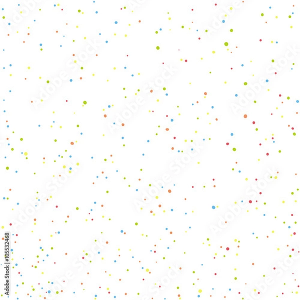 Fototapeta Seamless chaotic colorful dots pattern. Abstract vector pattern