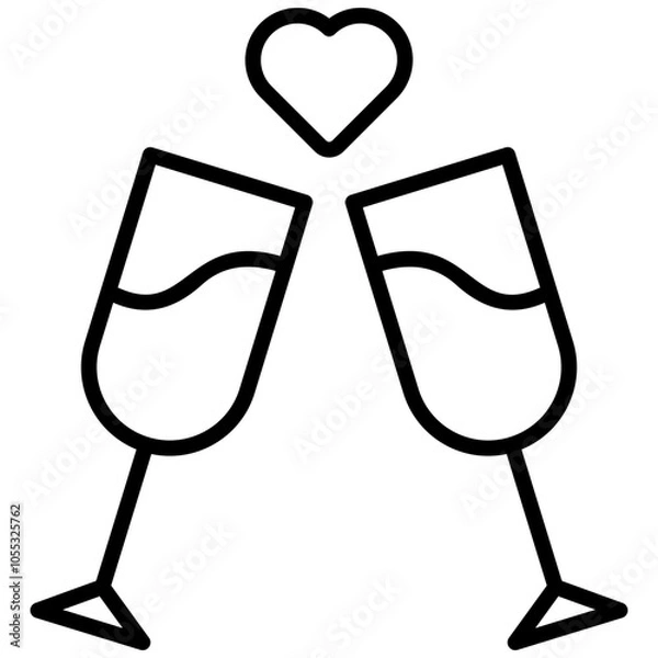 Fototapeta Gläser Liebe Wein Sekt