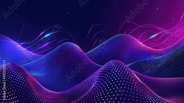 Obraz Abstract Neon Wave Background